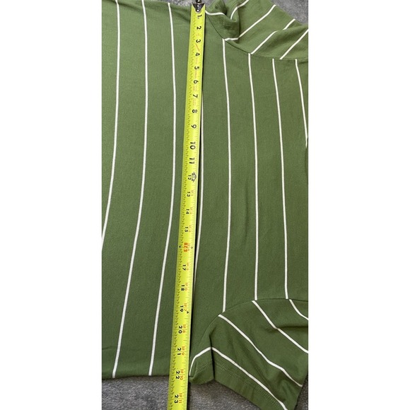 Style & Co Women's XL Feeder Green Striped Cotton T Shirt Top NWT - Picture 8 of 9